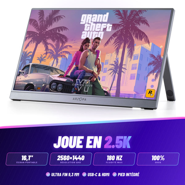 Écran portable gaming 2.5K 180 Hz